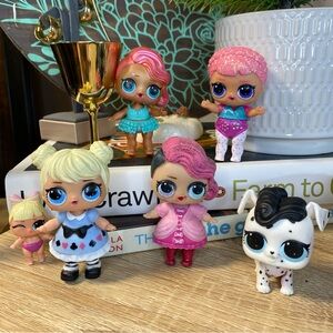 MGA L.O.L. Surprise Lot of 6 Mini Dolls W/ Pet Baby Cute Set
